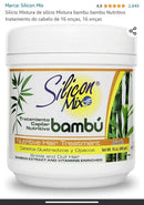 Silício Mistura de silício Mistura bambu bambu Nutritivo tratamento do cabelo de 16 onças, 16 onças